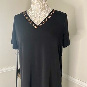 🌸Q7 - Susan Graver Artisian Embellished Blouse🍁🖤